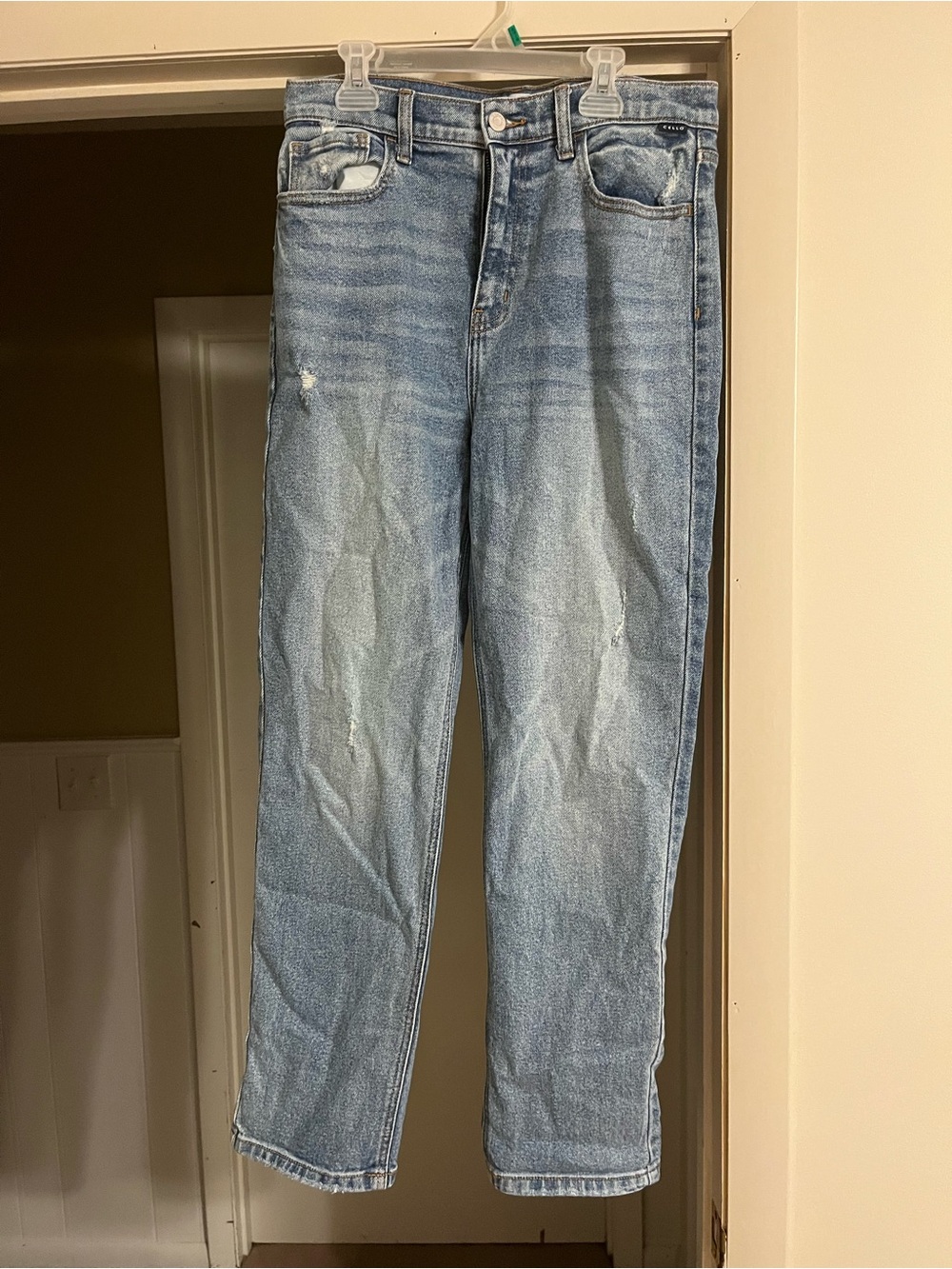 Cello Light Blue High-Rise Straight Jeans